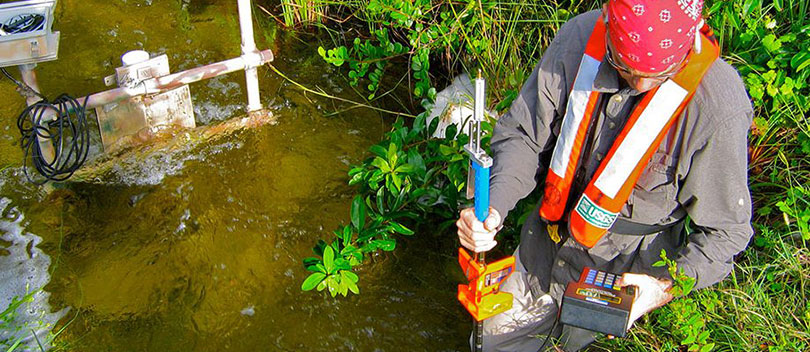 Hydrographer in the field.