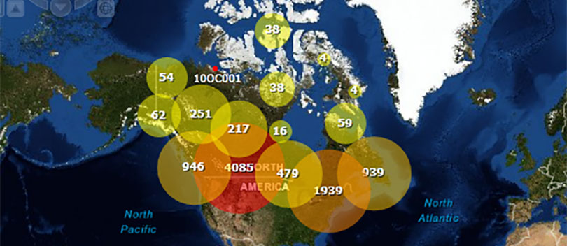 Map with data hotspots.