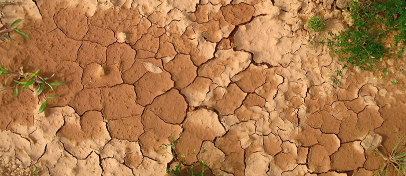 A photo of a dry river bed.