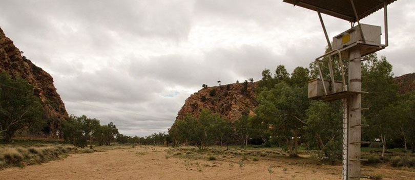 A photo of Todd River near Alice Springs.