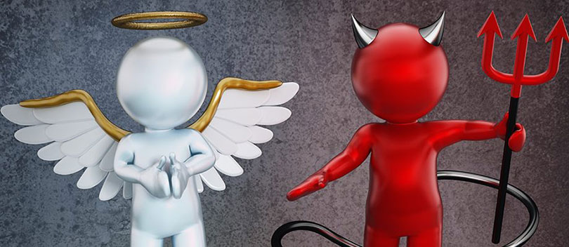 Angel and devil.