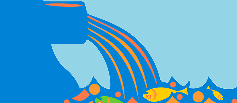 An illustration of drain pipe pollution.