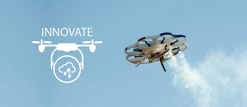 Drone and innovation graphic.