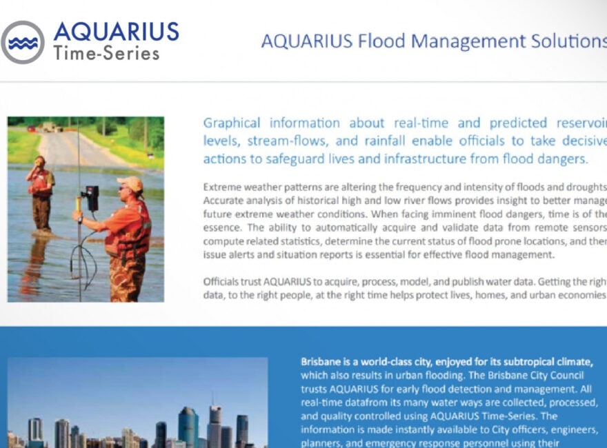 Solution Sheet | AQUARIUS Flood Management