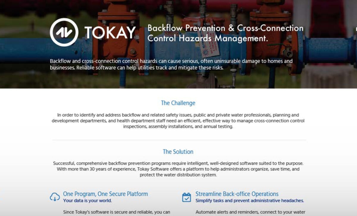 Brochure | Tokay Backflow Prevention &#038; Cross-Connection Control Management Thumbnail