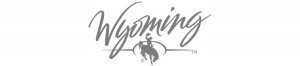 Wyoming logo in grey.